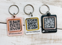 Load image into Gallery viewer, QR Code Keychain, Social Media Keychain, Personalized Scan Lanyard, Small Business Owner Gift
